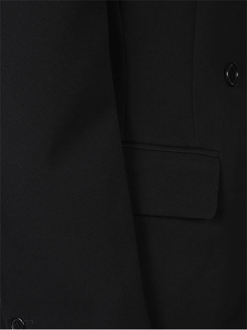 Blazer nero di THE FRANKIE SHOP caratterizzato da vestibilità regolare, doppiopetto, silhouette a clessidra, spalle imbottite e pieghe sul retro. THE FRANKIE SHOP | DOYERBLFS21079100